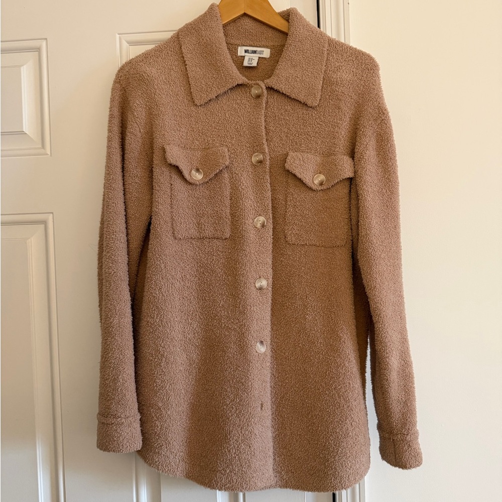 Women's Tan Cozy Shirt Jacket